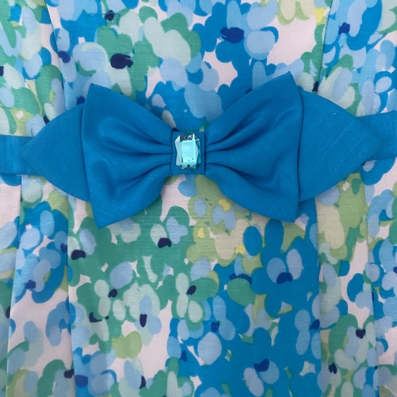 Girls dress. Brand: Jona Michelle. Size: 10. Color: blue green white. - Picture 4 of 7